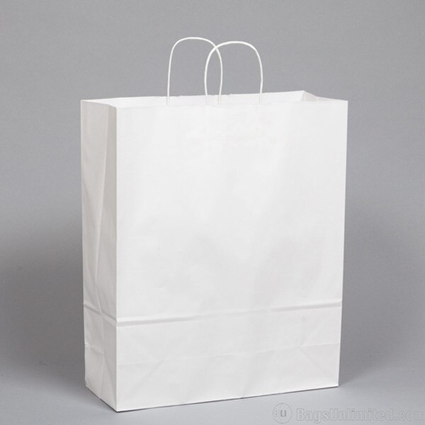 White Kraft Paper Shopping Bags wit